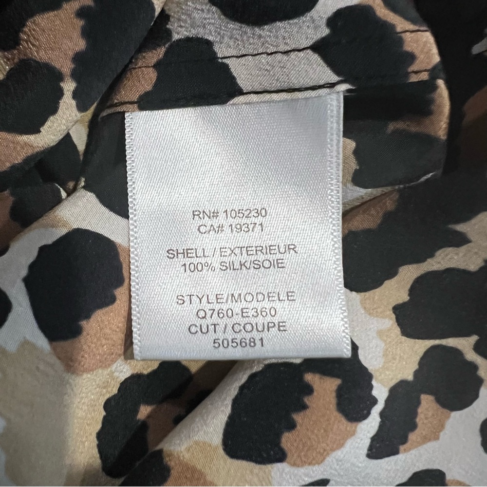 Equipment Leopard Print Button Down Sleeveless Sh… - image 5